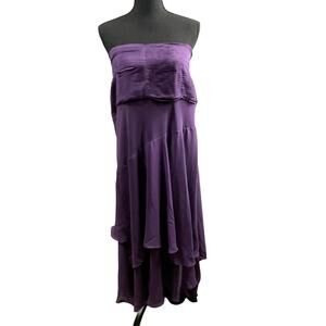 New Andy Anad Couture gown cocktail dress size 4XL plus purple off the shoulder